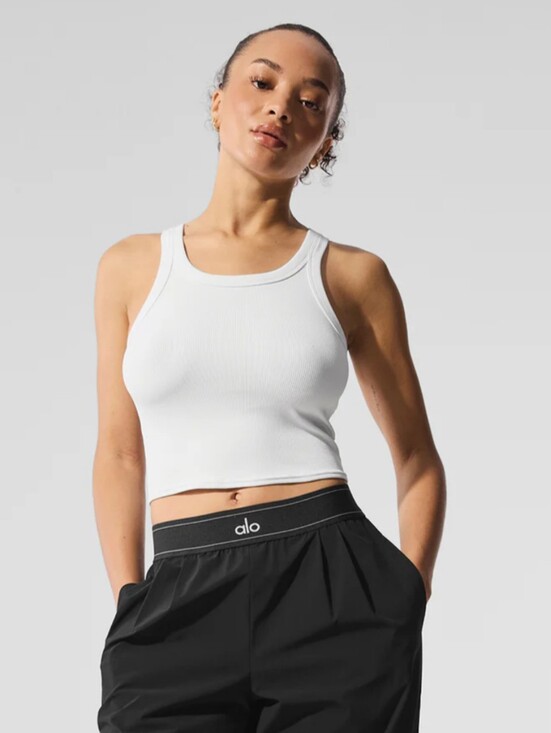 ALO Yoga Other - EUC Alo Yoga Goddess Ribbed Go-to Tank In White